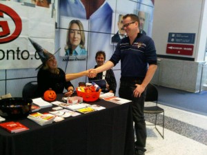 Jordanna Lake greets a CMG member