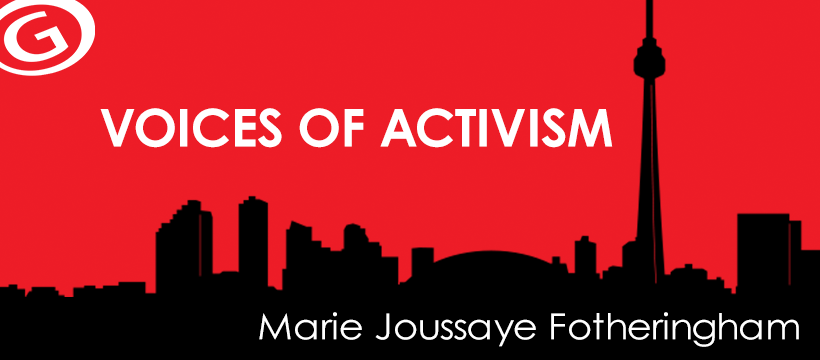 Banner for Voices of Activism Marie Joussaye Fotheringham